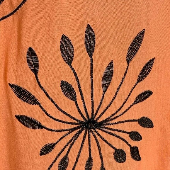Misslook Women's‎ Top Blouse Shirt Orange Flower Embroidered Boho Tunic Size M - Picture 4 of 8